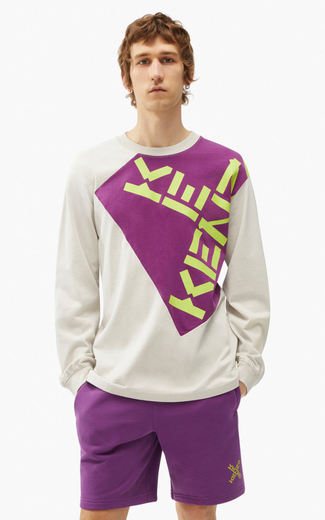 Kenzo Sport Big X T-shirt Heren Paars | 25608SRCN